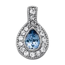 Pear Sapphire and Diamond halo pendant