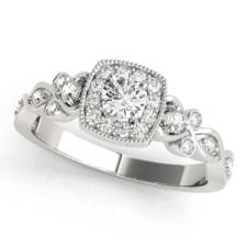 Round Diamond halo engagement ring