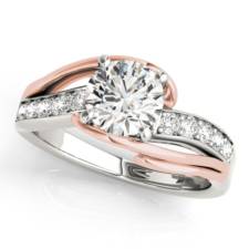 Two Tone Round Diamond engagement ring