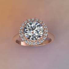 Round Diamond halo engagement ring