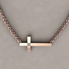 Sideways Cross Necklace