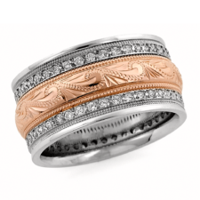 mens two tone diamond wedding band