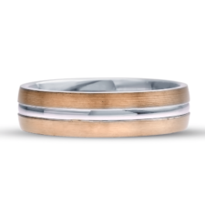 Mens two tone wedding band