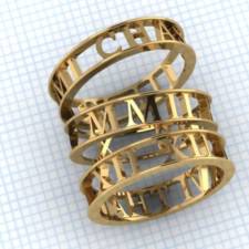 custom stackable roman numeral mothers rings