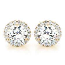 Round-Diamond Halo Stud Earrings